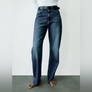 Zara TRF high rise wide leg jeans